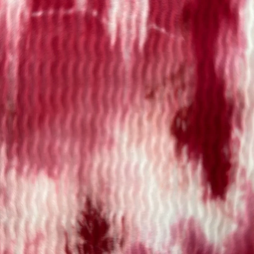 Leonisa Red White Crinkle Tie Dye Scoop Neck Lined One Piece Swimsuit Medium